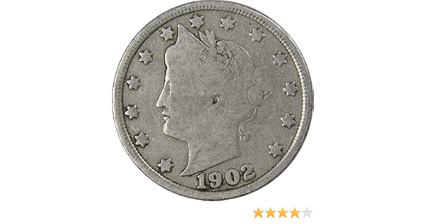 1902 Liberty Head V Nickel 5 Cent Piece AG About Good 5c US Coin